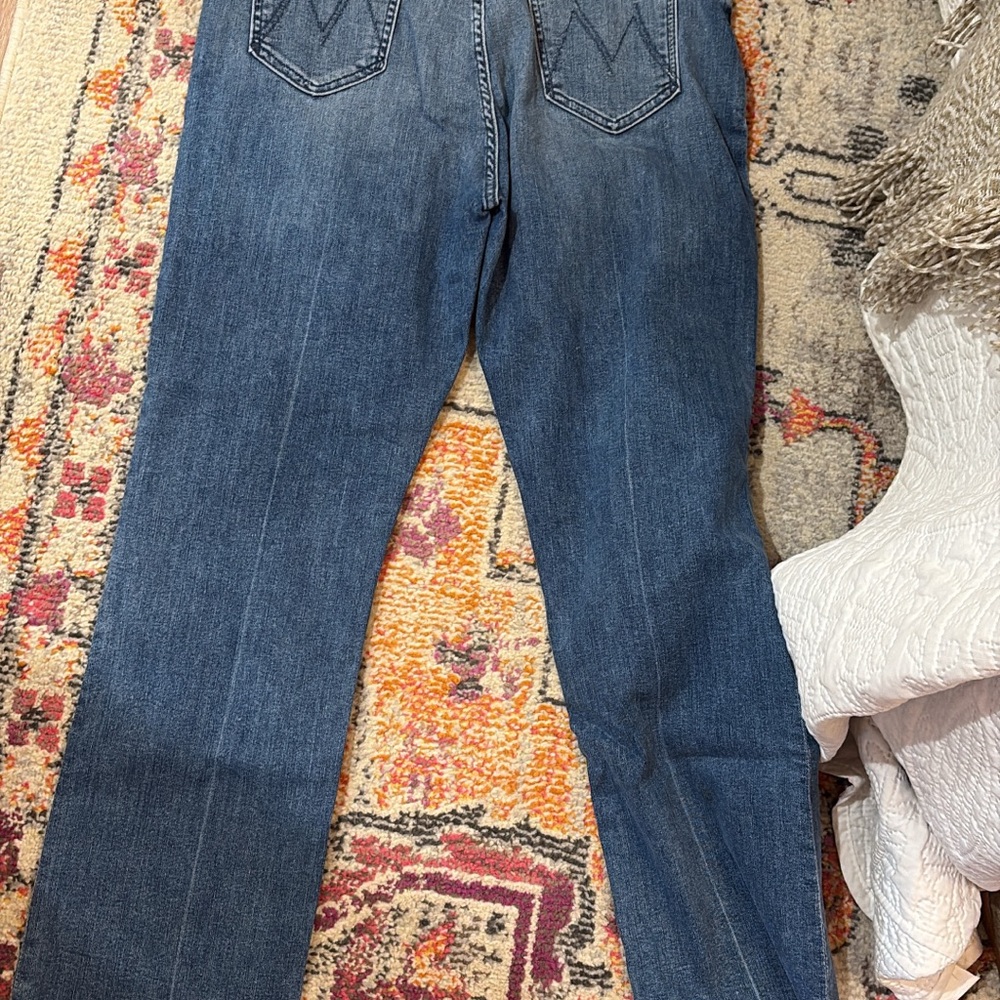 MOTHER Dark Blue Straight Leg Jeans